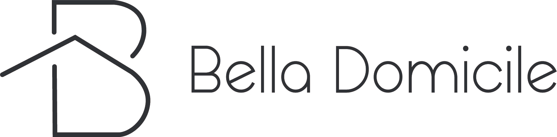 Bella Domicile logo in dark gray, horizontal layout