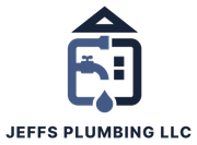 Jeffs Plumbing LLC logo with blue faucet and water drop icon