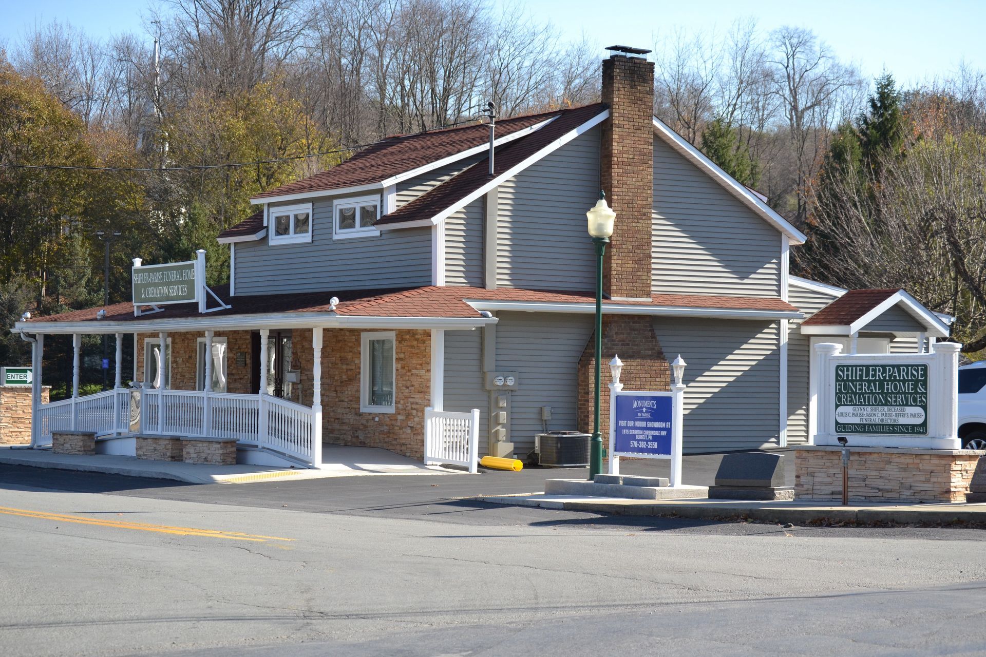 Exterior of Parise Family Funeral Care building