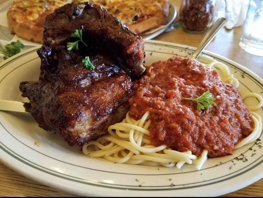 ribs and pasta