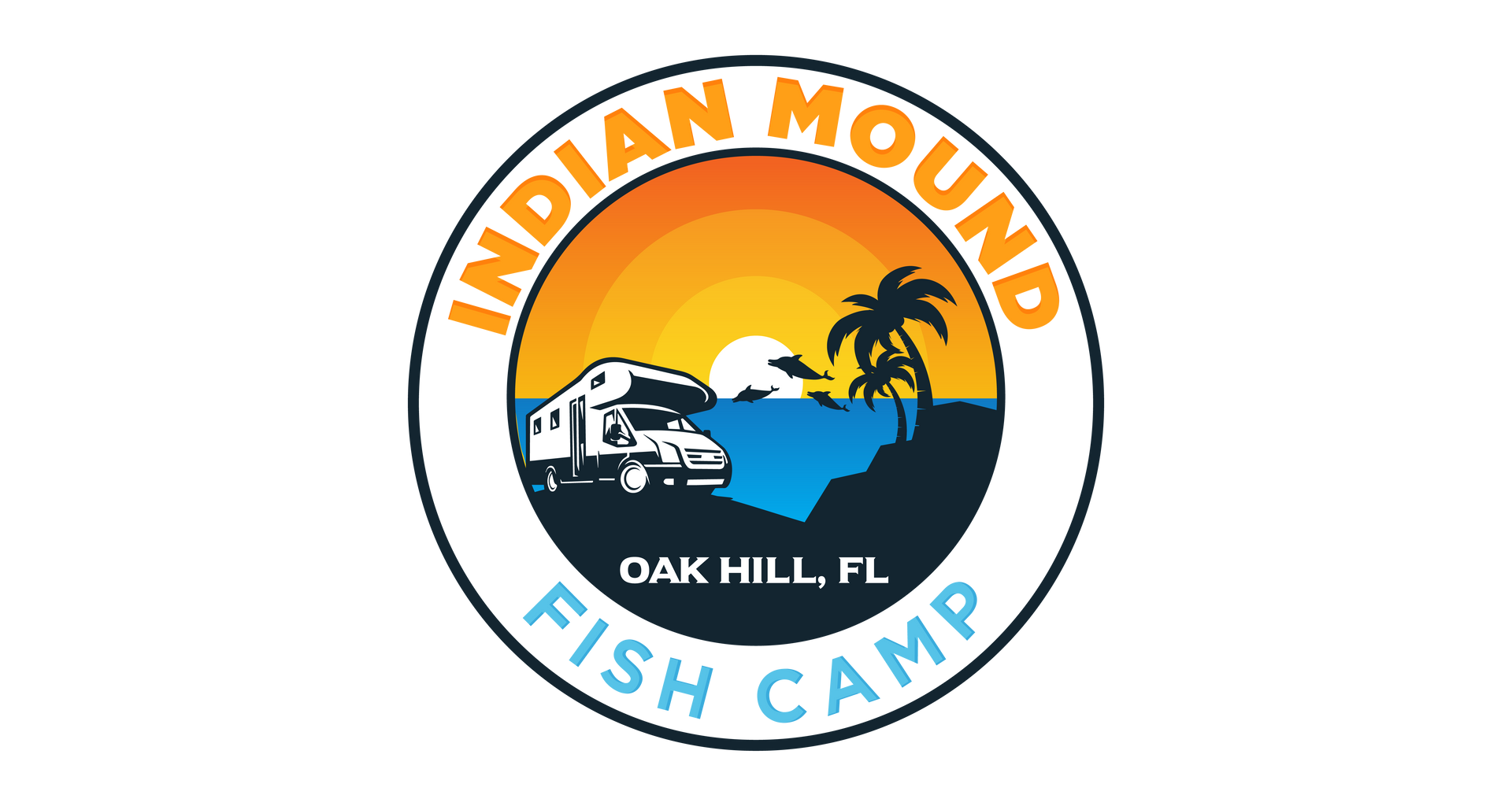 A poster for indian mound rv & fish camp in mosquito lagoon florida