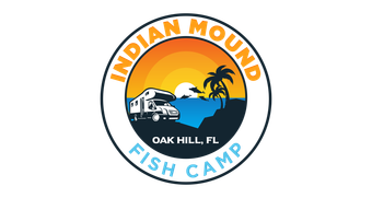 A poster for indian mound rv & fish camp in mosquito lagoon florida
