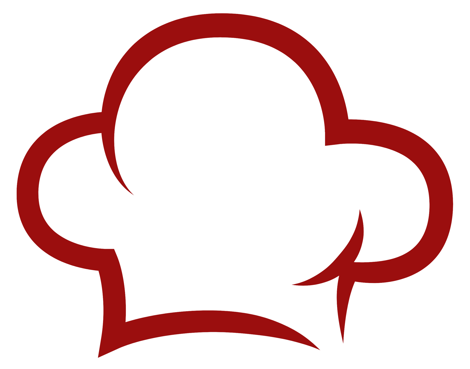 A red chef 's hat on a white background.