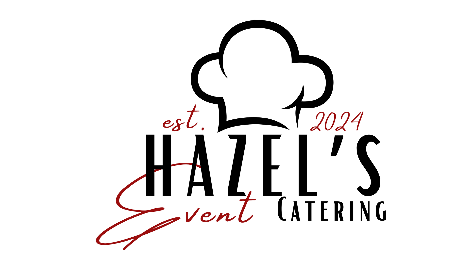 The logo for hazel 's event catering has a chef 's hat on it.