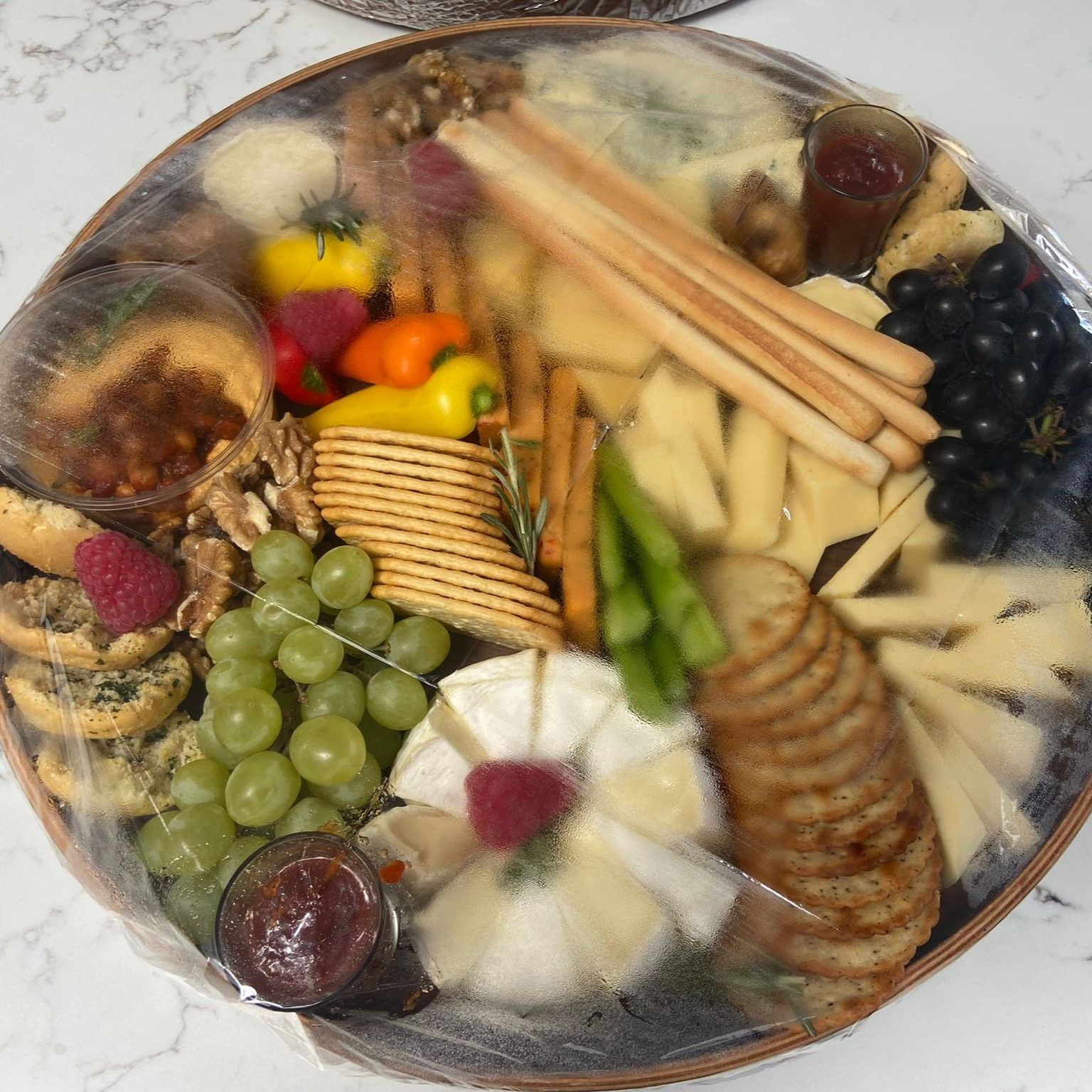 There are many different types of food on the table.