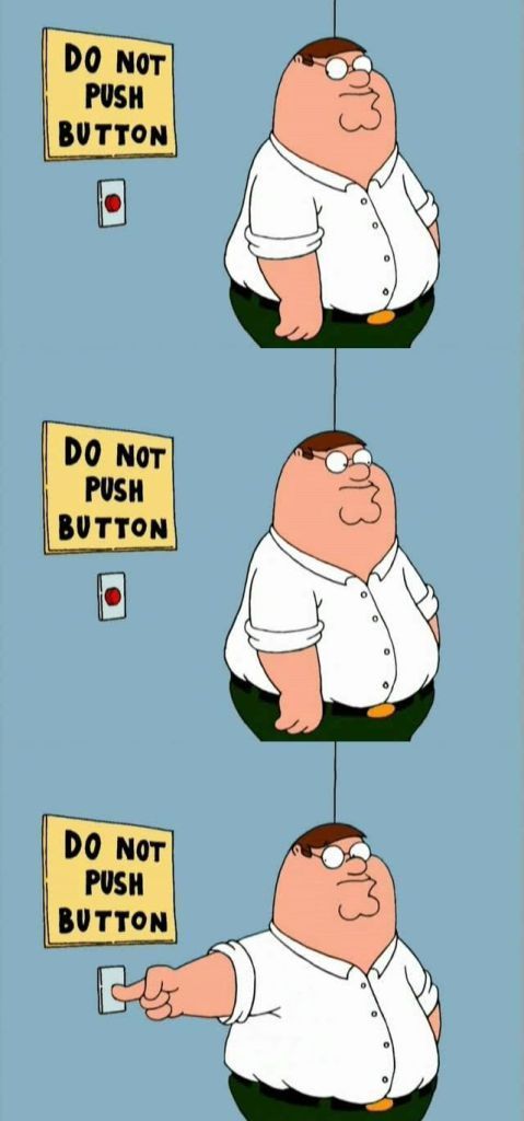 Peter Griffin from Family Guy ignores