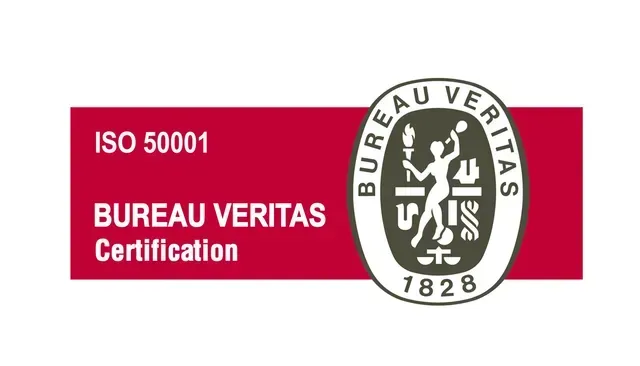 Un logotipo que dice Certificación Bureau Veritas.