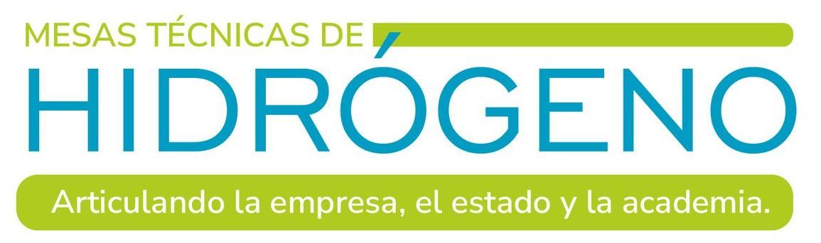 A blue and green logo for mesas tecnicas de hidrogeno