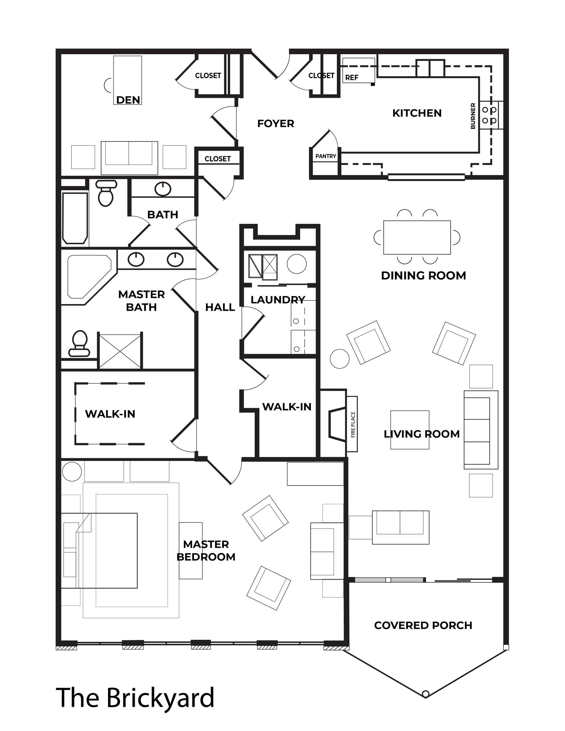 1 Bed + Den 1 Bath floorplan