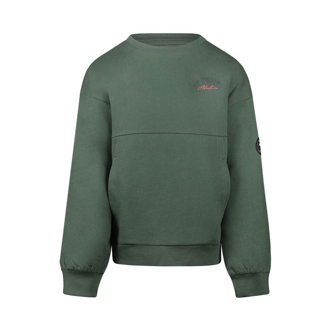 No Way Monday jongens loose fit sweater bosgroen