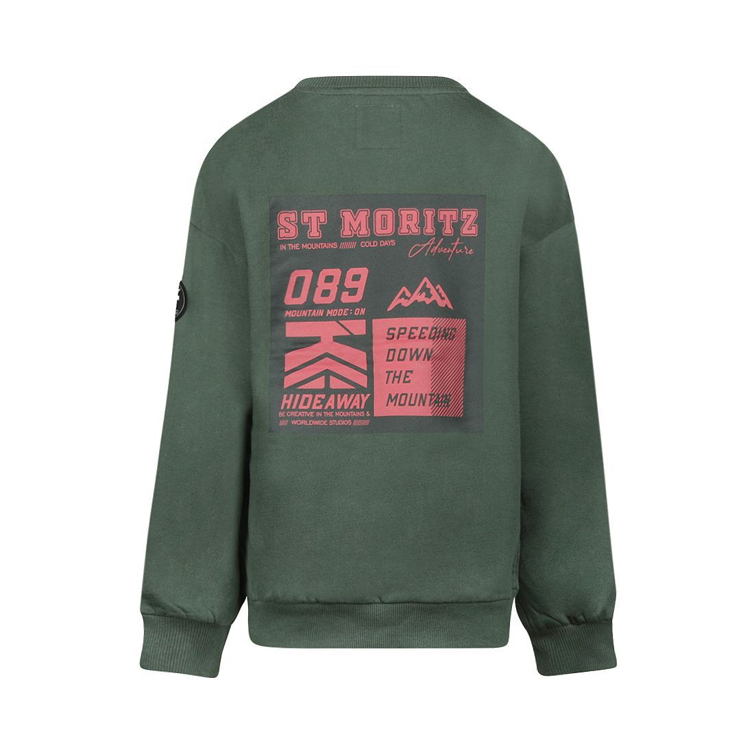 No Way Monday jongens loose fit sweater bosgroen