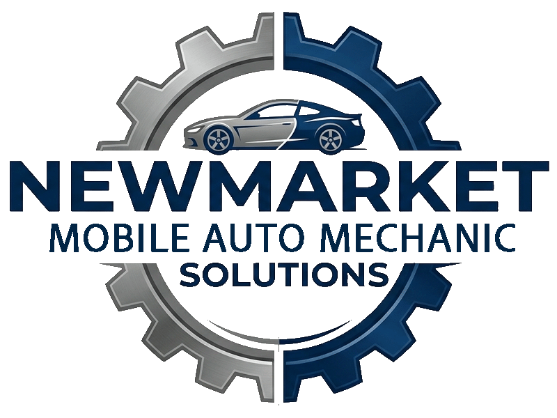 Newmarket Mobile Auto Mechanic Solution Blue and grey Logo