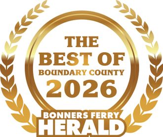 Gold laurel award logo reading “The Best of Boundary County 2026” with Bonners Ferry Herald