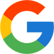 A colorful google logo on a white background