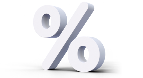 White percentage symbol casting a shadow.  | Acadia Auto Service