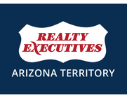 “REALLY EXECUTIVES” logo in red text on a white shield-shaped badge with blue outline