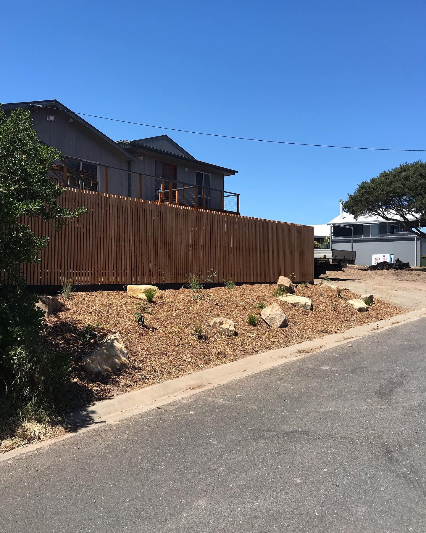 australian native landscaping and fence