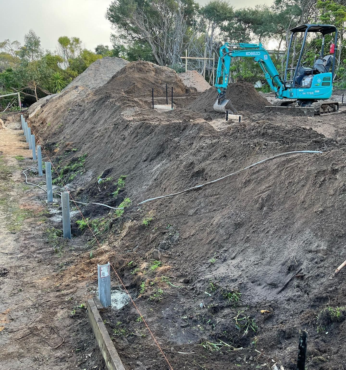 earthworks for retaining walls before