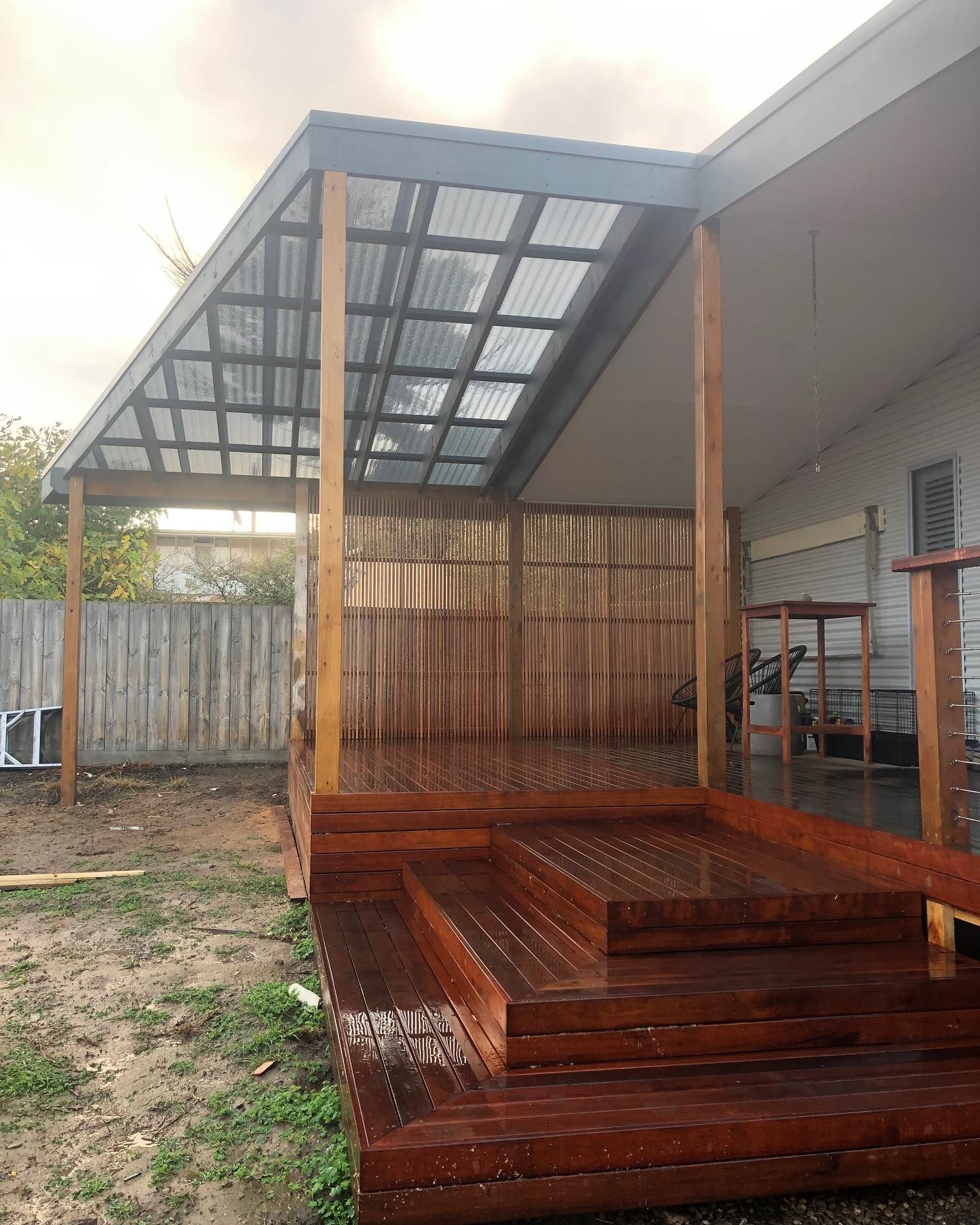 merbau deck and pergola extension