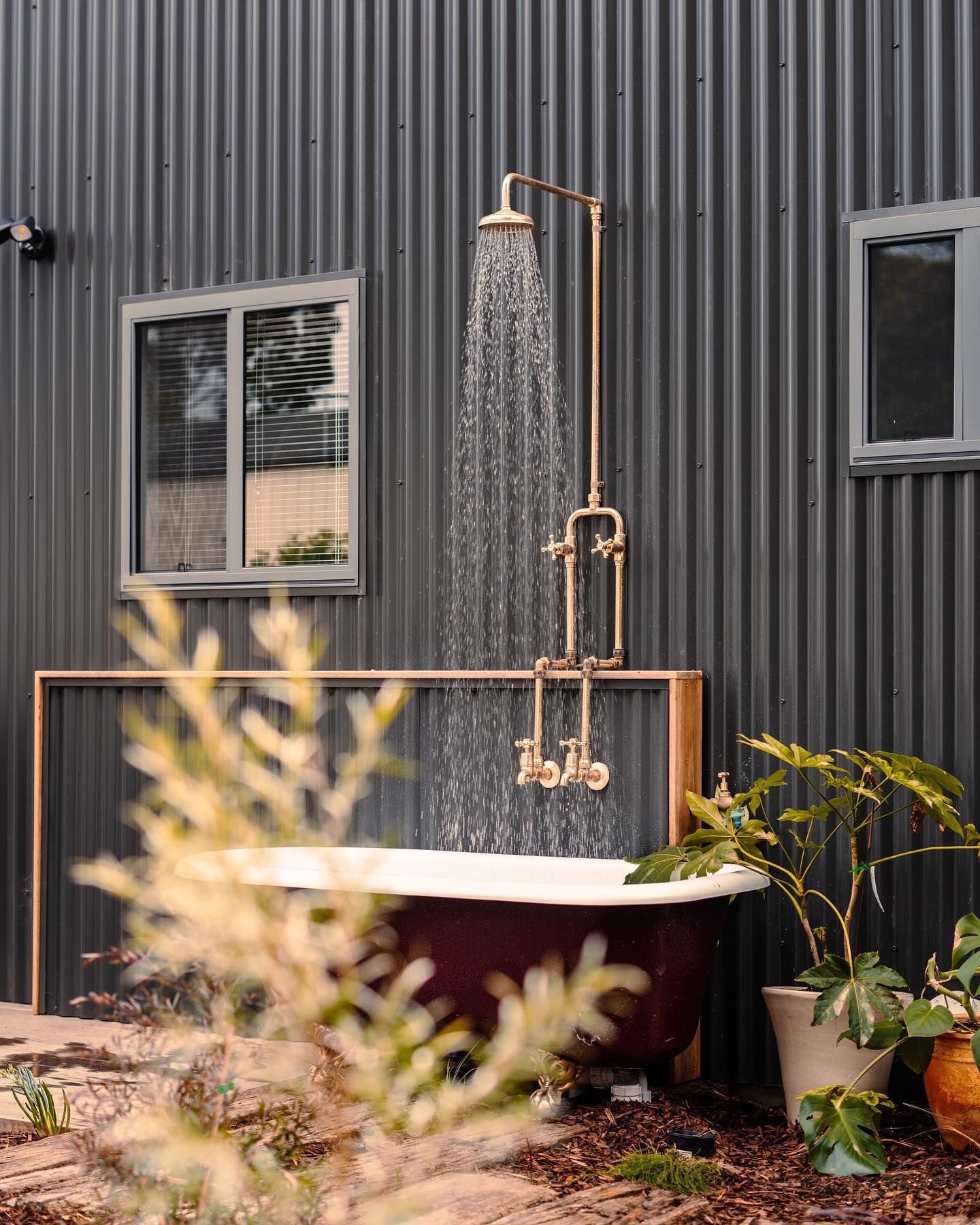 outdoor shower feature