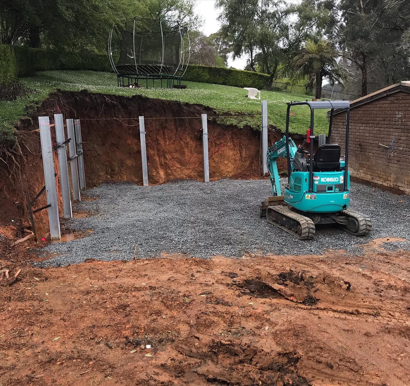 earthworks in backyard for landscaping