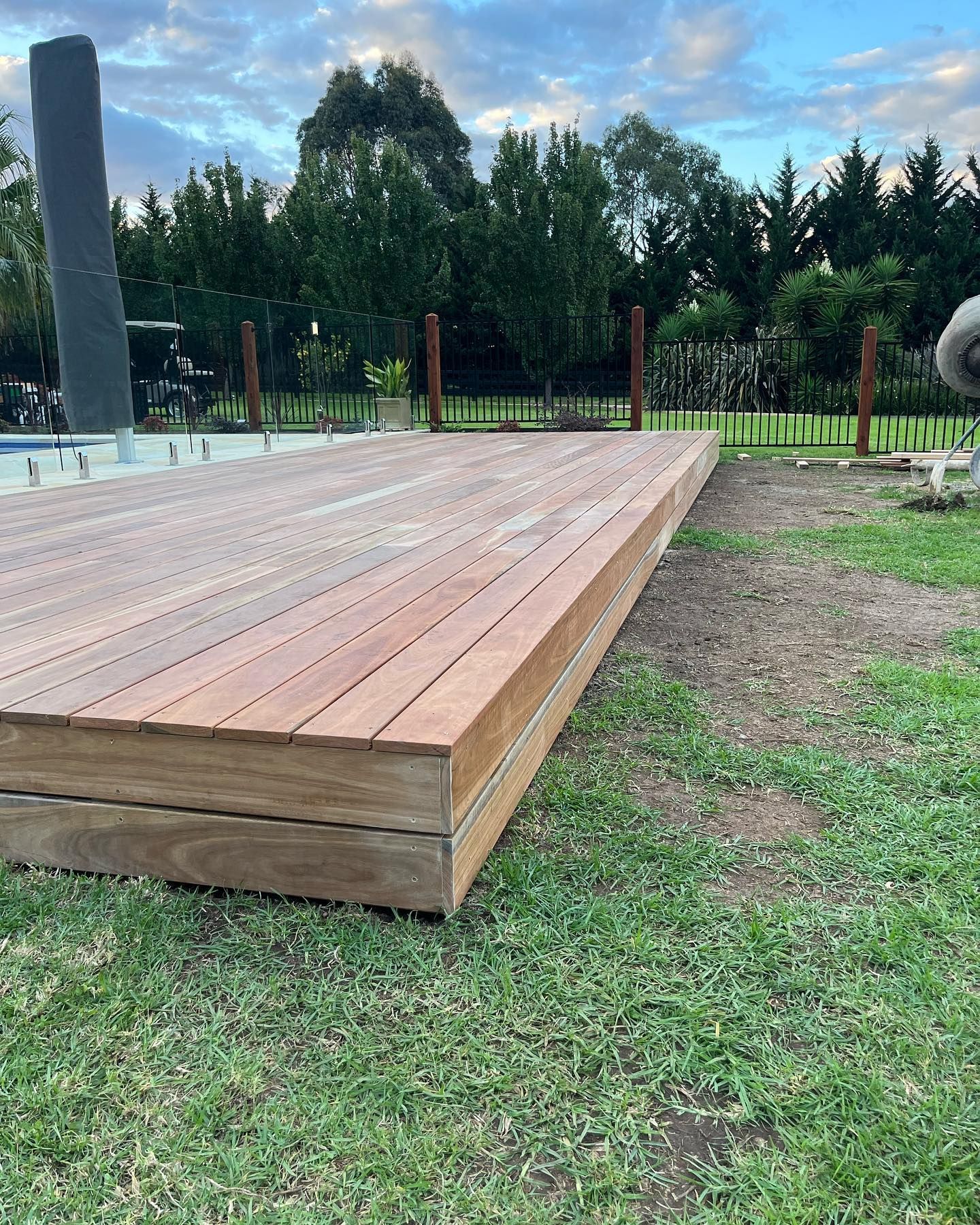 pool decking construction completed