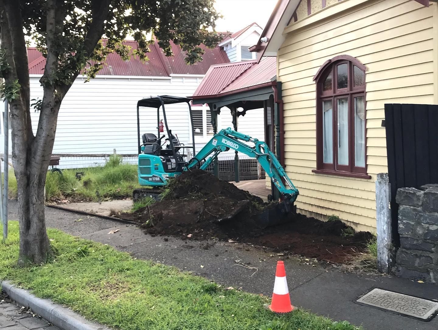 residential excavation with mini excavator