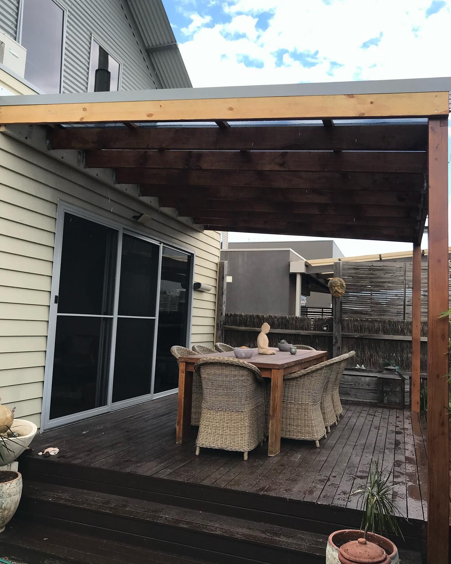 backyard pergola construction after in rhyll