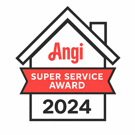 HomeAdvisor badge with “50 reviews” and five gold stars on a gray and white shield icon