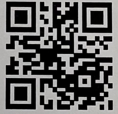 Zwart-witte QR-code op een lichtgrijze achtergrond