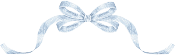 Light blue ribbon bow.