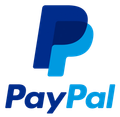 PayPal logo with overlapping blue P icon and wordmark on white background