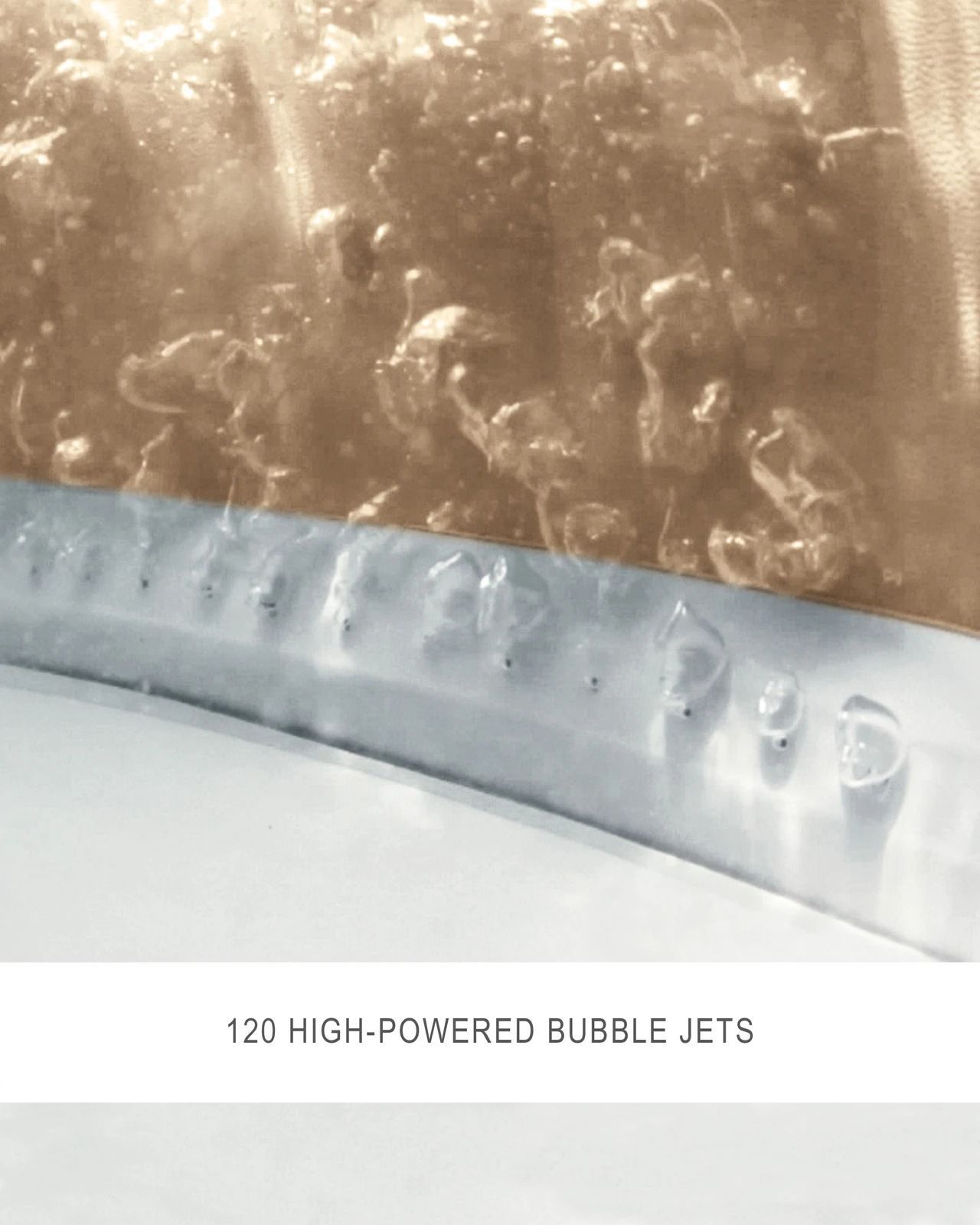  PureSpa Sahara Tan Round Bubble Inflatable Spa Set - 6-Person