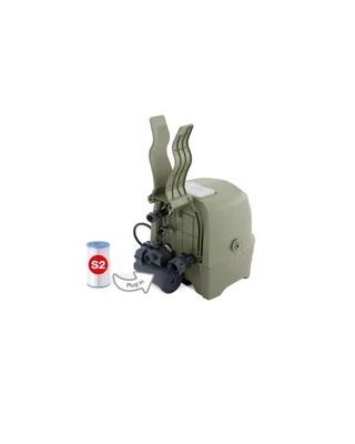 PureSpa Olive Green Round Bubble Inflatable Spa Set - 6-Person