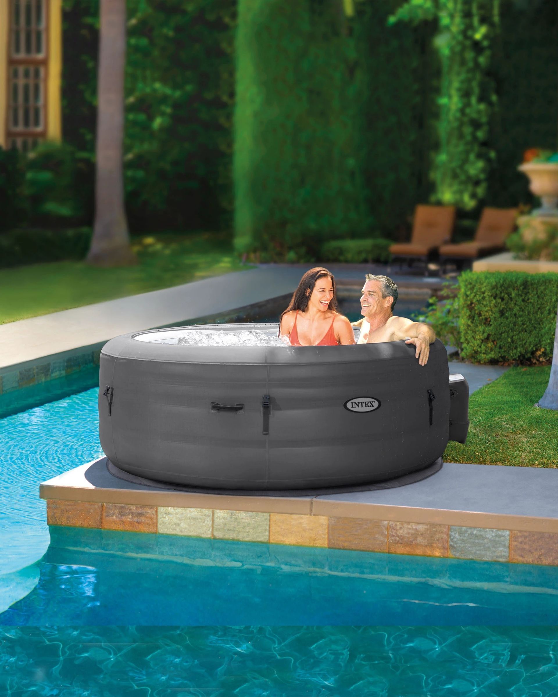 SimpleSpa Bubble Massage Inflatable Hot Tub -- 4 Person