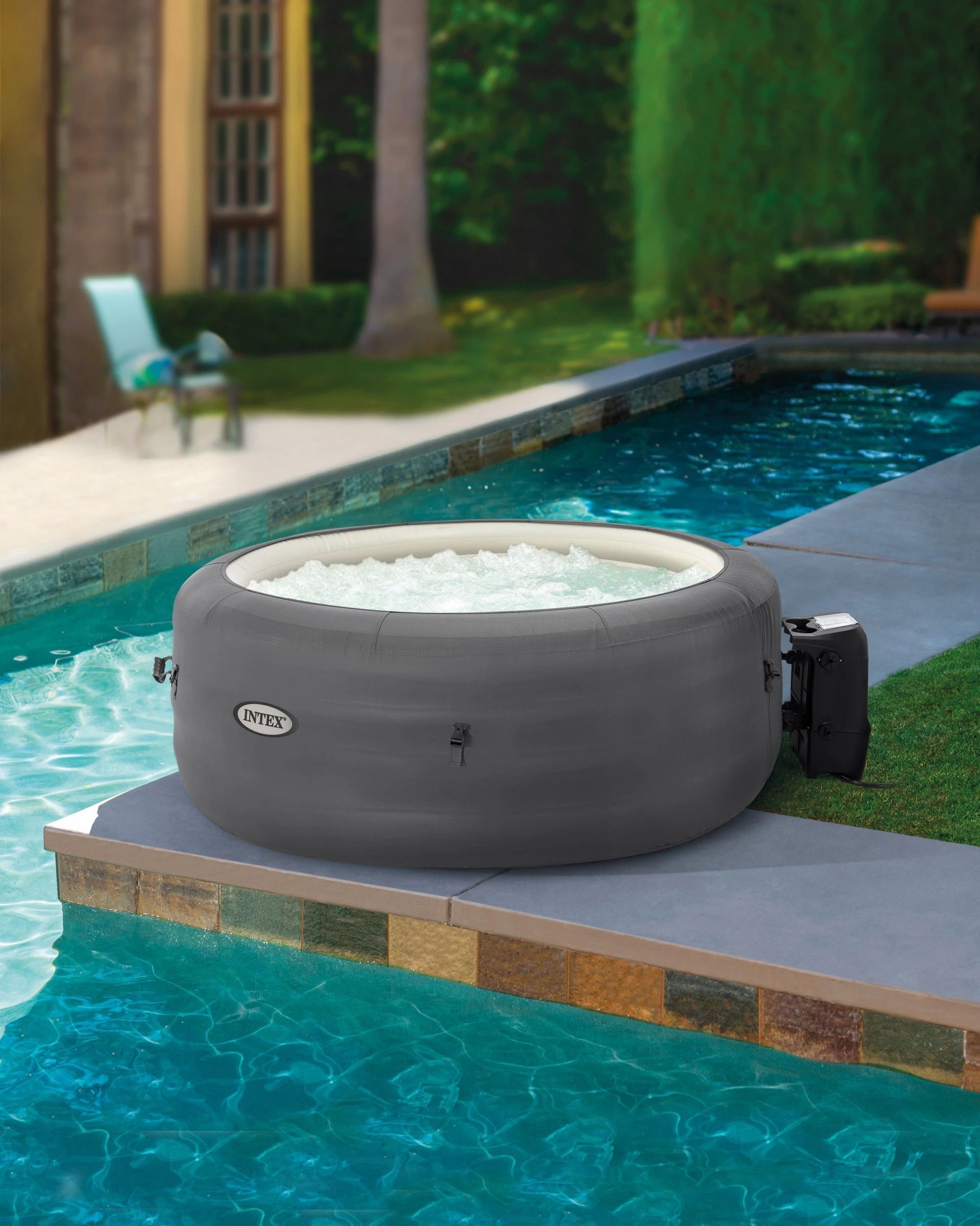 SimpleSpa Bubble Massage Inflatable Hot Tub -- 4 Person