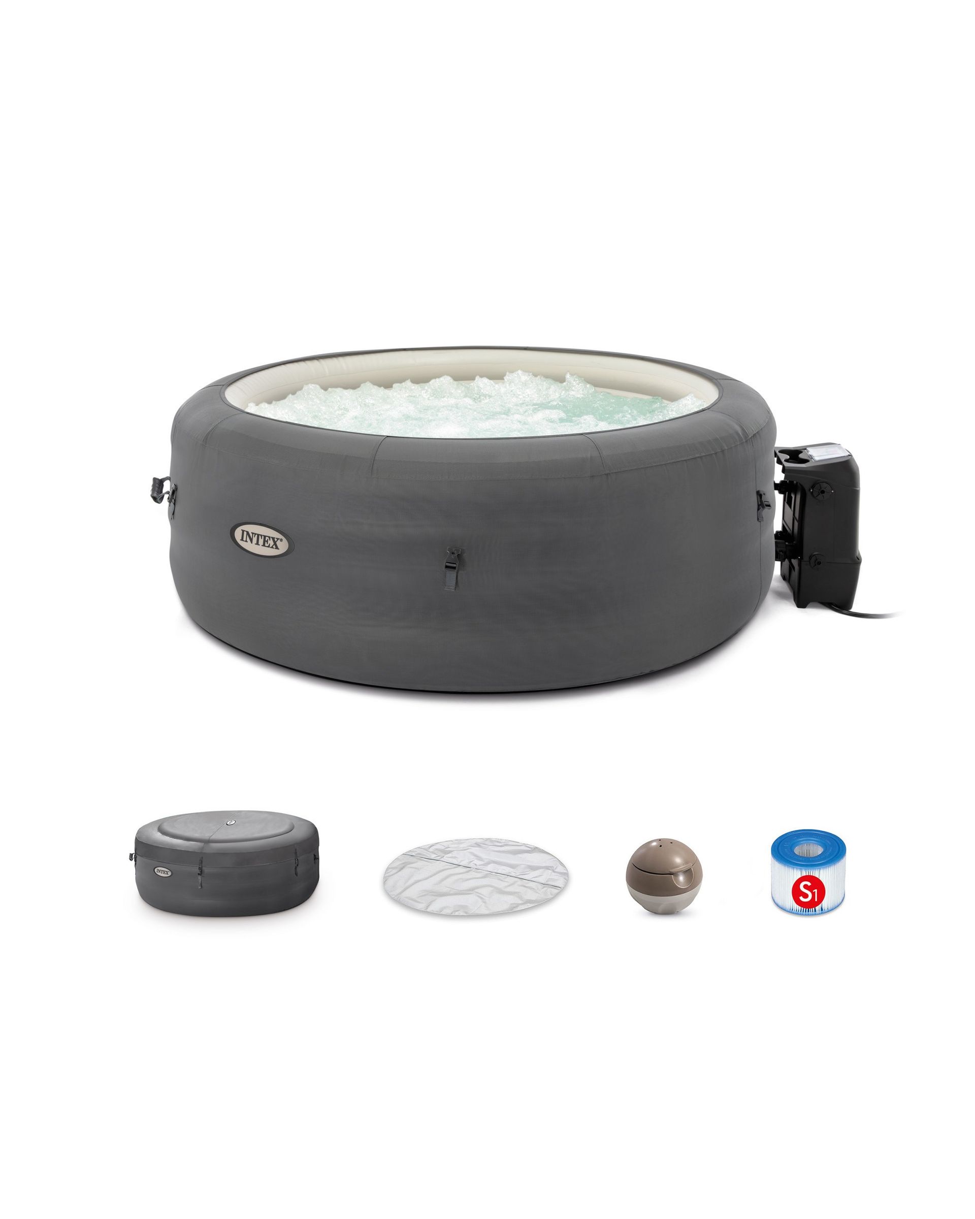 SimpleSpa Bubble Massage Inflatable Hot Tub -- 4 Person