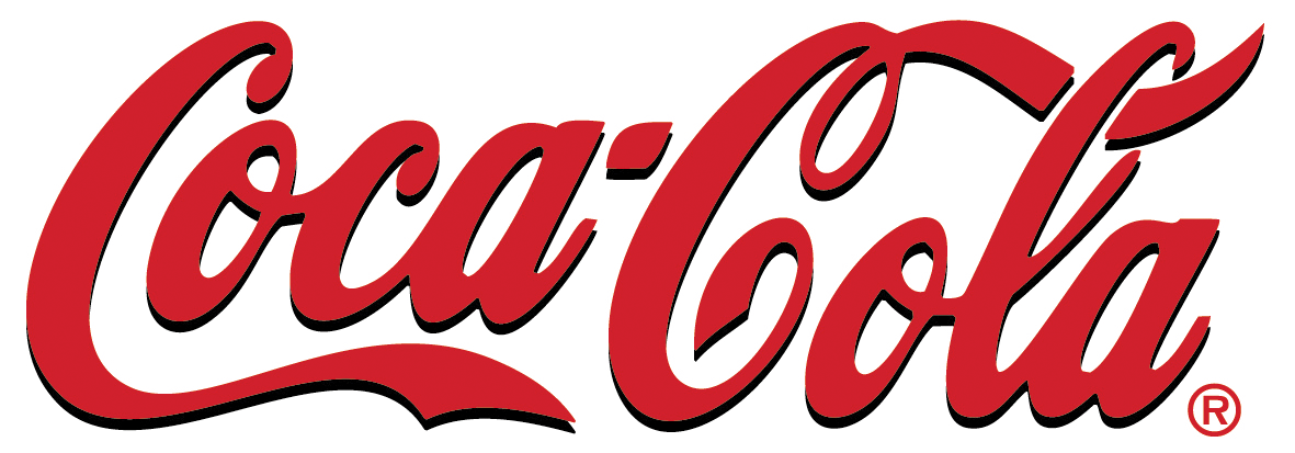 The logo of Coca-Cola.