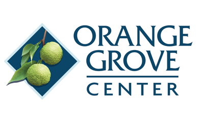 The Orange Grove Center Logo in navy blue.