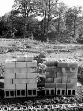 bricks in a field