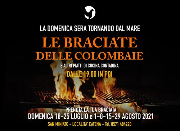 An advertisement for a restaurant called le bracciate delle colombate