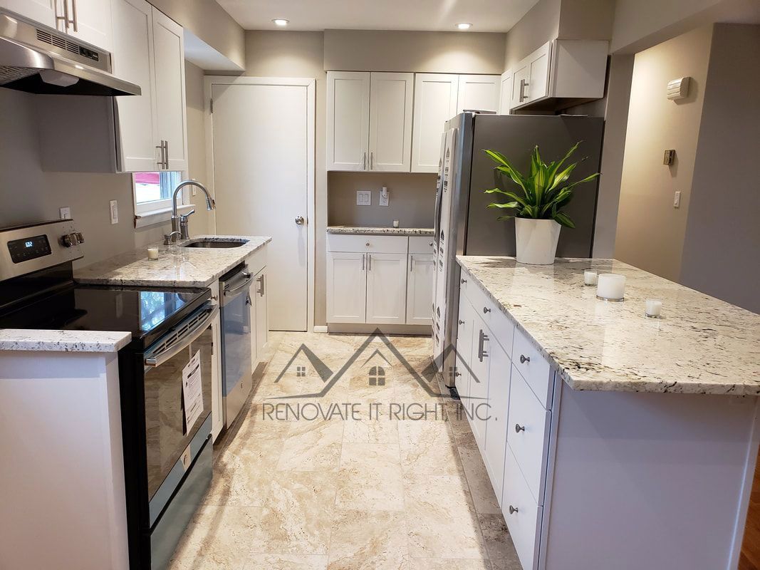 kitchen with marble countertops