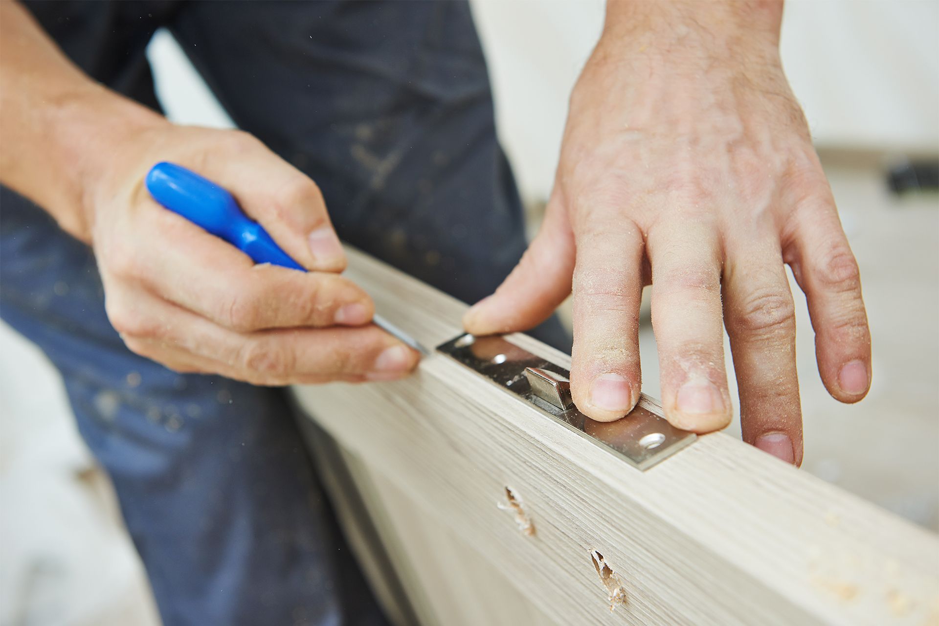 installing lock on door