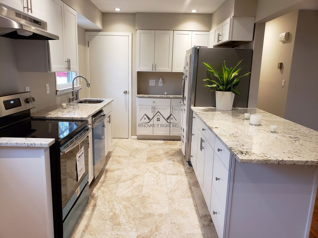 kitchen with marble countertops