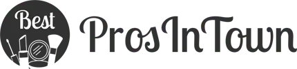 Logo for Best Pros In Town with a dark circle with