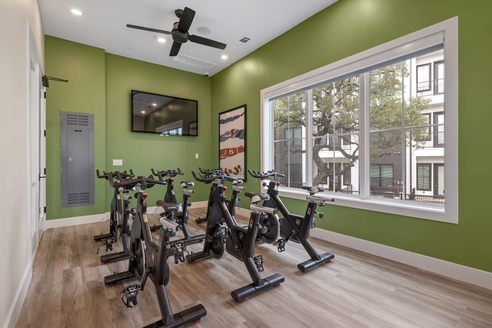 Cycling Studio at The Avery, which offers apartments in North Austin, TX.