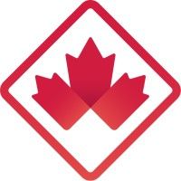 Red maple leaf emblem inside a red diamond frame.