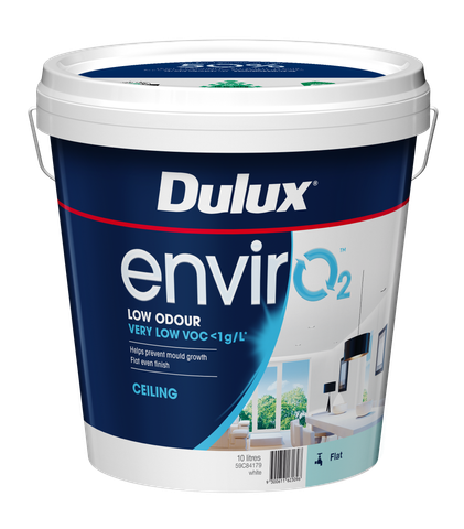 A bucket of dulux enviro2 low odour paint