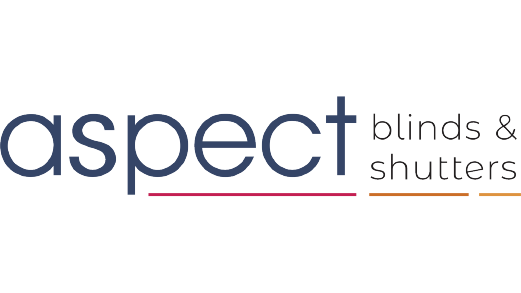 The logo for aspect blinds and shutters is on a white background.