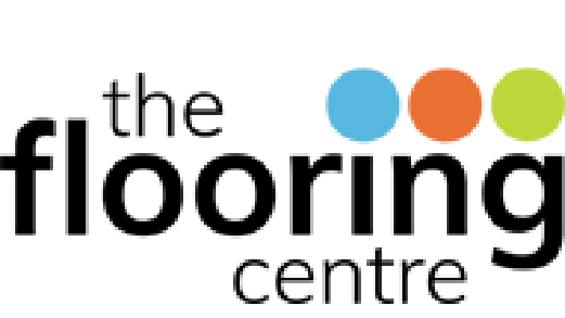 A logo for the flooring centre with three colorful circles.